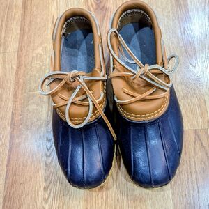 Two-Tone Leather Duck Boots